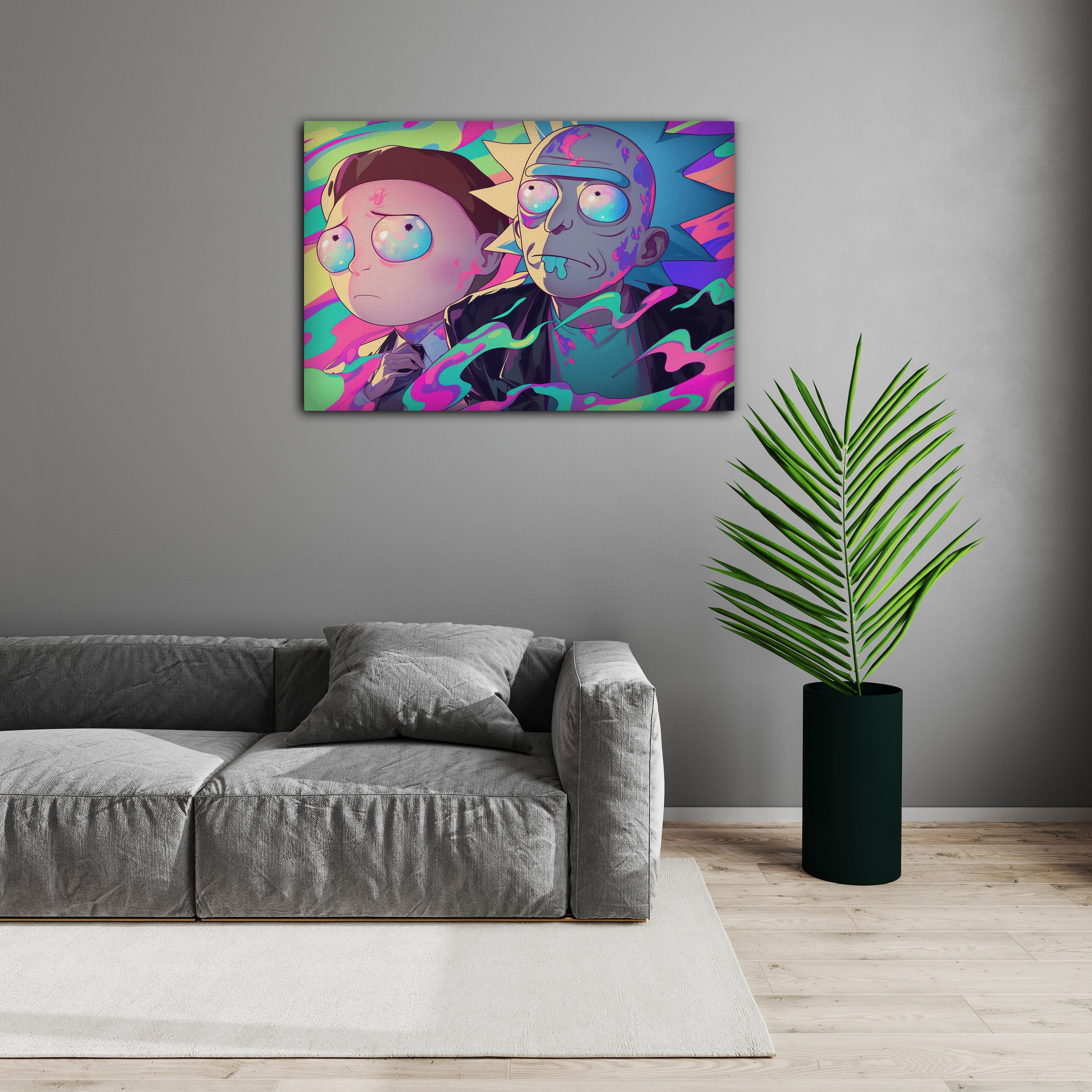 Rick And Morty İllüstrasyon Kanvas Tablo